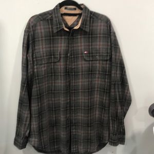 Tommy Hilfiger Button Down Shirt plaid gray brown